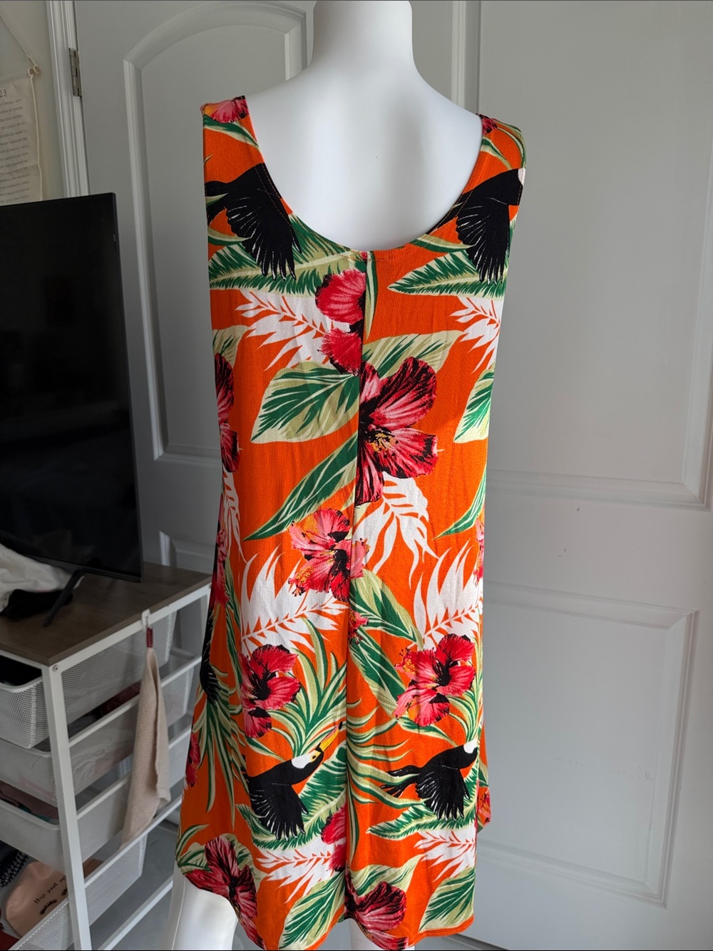 Jostar Orange Tropical Floral Dress - Picture 3 of 4